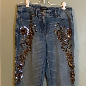 Etcetera beaded bootcut jeans-size 4
